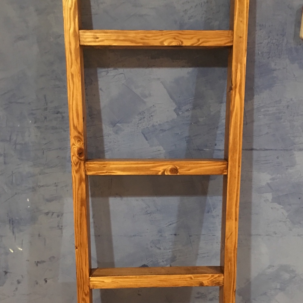 ***sale price***walnut oak blanket throw ladder